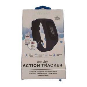Vivitar Activity Action Fitness Tracker LCD Display Black For IOS Android OS